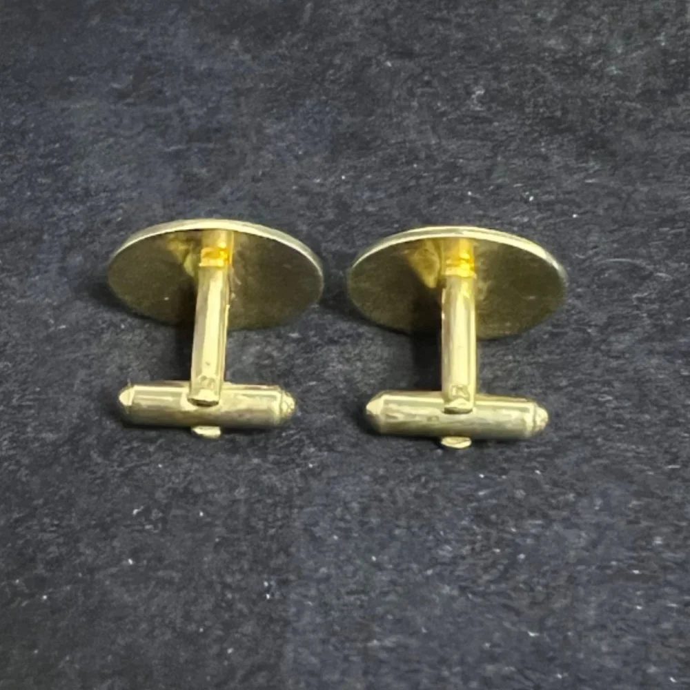 Vintage Hayward Gold Tone Faux Abalone Cufflinks (3020)